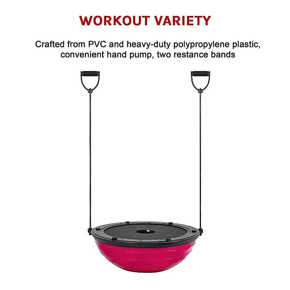 Yoga Balance Trainer Exercise Ball for Arm, Leg, Core Workout with Pump, 2 Resistance Bands