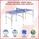 152cm Portable Tennis Table, Folding Ping Pong Table Game Set-5