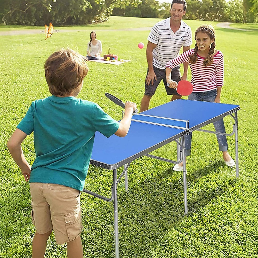 152cm Portable Tennis Table, Folding Ping Pong Table Game Set - 0