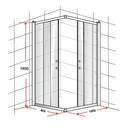 900 x 1000mm Sliding Door Nano Safety Glass Shower Screen By Della Francesca-8