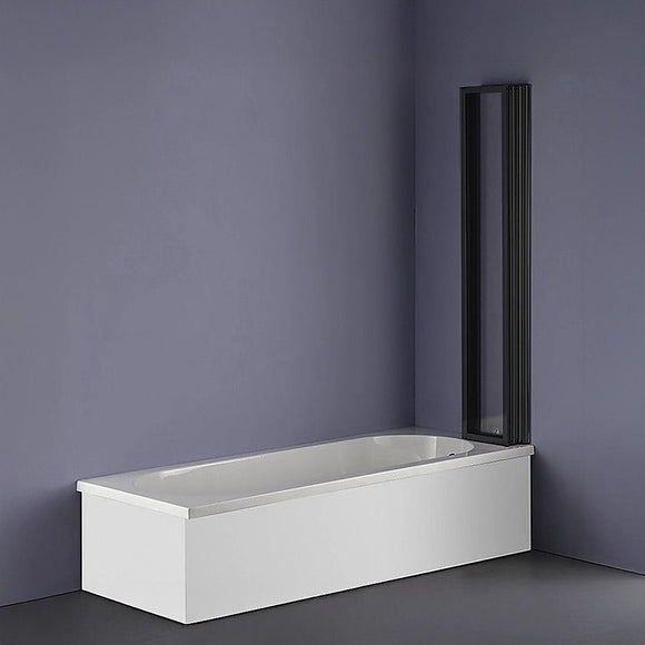 4 Fold Black Folding Bath Shower Screen Door Panel 1000 x 1400mm