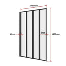 4 Fold Black Folding Bath Shower Screen Door Panel 1000 x 1400mm-10