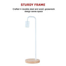Modern Table lamp Desk Light Timber Base Bedside Bedroom White-7