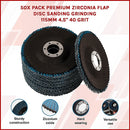 50x Pack Premium Zirconia Flap Disc Sanding Grinding 115mm 4.5" 40 Grit-5