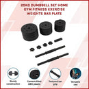 20kg Dumbbell Set Home Gym Fitness Exercise Weights Bar Plate-6