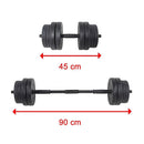 20kg Dumbbell Set Home Gym Fitness Exercise Weights Bar Plate-8