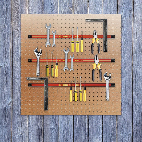 3 x 61cm Magnetic Wall Mounted Tool Holder Storage Organiser Garage Workshop
