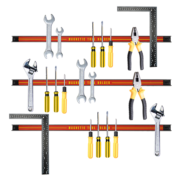 3 x 61cm Magnetic Wall Mounted Tool Holder Storage Organiser Garage Workshop