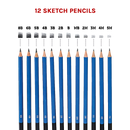 Art Sketch Pencils Oil Drawing Colouring Graphite Charcoal Pencil Set 72pcs/set-4