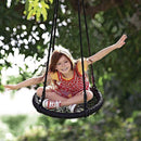 Kids Rope Swing Round Outdoor Birds Crows Nest Spider Web Swing Seat 65cm-1
