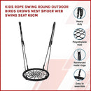 Kids Rope Swing Round Outdoor Birds Crows Nest Spider Web Swing Seat 65cm-2