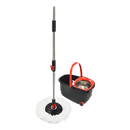 Spin Rotating Mop and Bucket Set with Wheels and 4 Microfibre Mop Heads-1