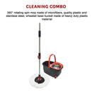 Spin Rotating Mop and Bucket Set with Wheels and 4 Microfibre Mop Heads-12