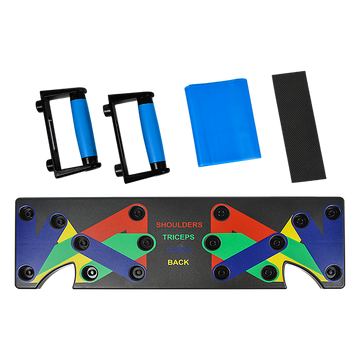 9 in 1 Push Up Board Yoga Bands Fitness Workout Train Gym Exercise Pushup Stand