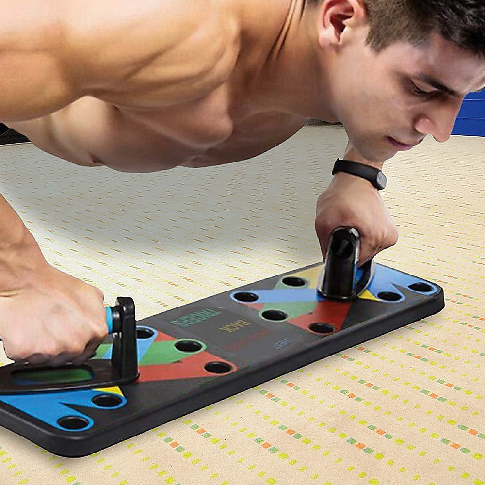 9 in 1 Push Up Board Yoga Bands Fitness Workout Train Gym Exercise Pushup Stand - 0