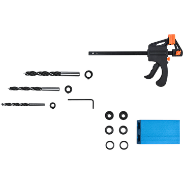 14X Pocket Hole Jig Kit Woodworking Drill Hole Locator Craft Carpenters + F Clip
