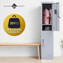 2-Door Vertical Locker for Office Gym Shed School Home Storage-5