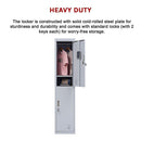 2-Door Vertical Locker for Office Gym Shed School Home Storage-8