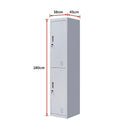 2-Door Vertical Locker for Office Gym Shed School Home Storage-11