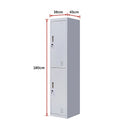2-Door Vertical Locker for Office Gym Shed School Home Storage-12