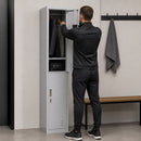 2-Door Vertical Locker for Office Gym Shed School Home Storage-1