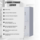 2-Door Vertical Locker for Office Gym Shed School Home Storage-4