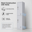 2-Door Vertical Locker for Office Gym Shed School Home Storage-6