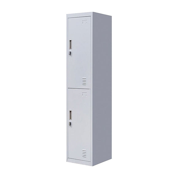 2-Door Vertical Locker for Office Gym Shed School Home Storage