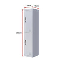 2-Door Vertical Locker for Office Gym Shed School Home Storage-12