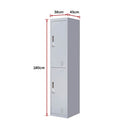 2-Door Vertical Locker for Office Gym Shed School Home Storage-14