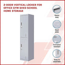 2-Door Vertical Locker for Office Gym Shed School Home Storage-7