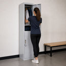 2-Door Vertical Locker for Office Gym Shed School Home Storage-1