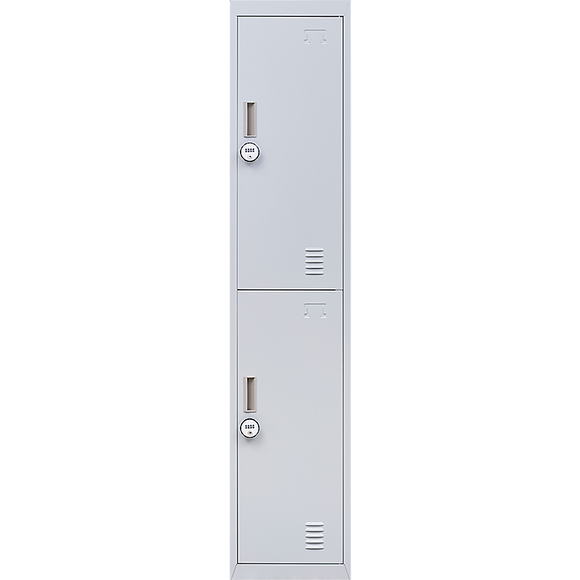 2-Door Vertical Locker for Office Gym Shed School Home Storage
