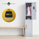 2-Door Vertical Locker for Office Gym Shed School Home Storage-12
