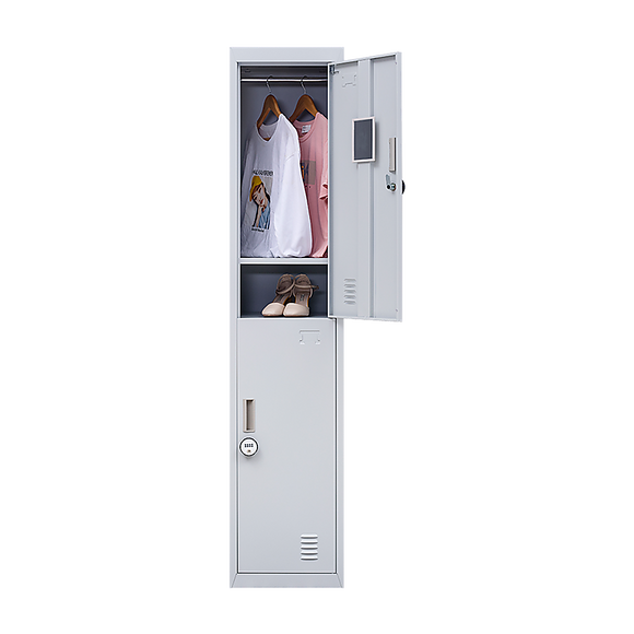 2-Door Vertical Locker for Office Gym Shed School Home Storage