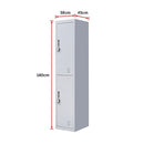 2-Door Vertical Locker for Office Gym Shed School Home Storage-15