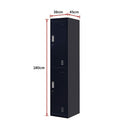 2-Door Vertical Locker for Office Gym Shed School Home Storage-9