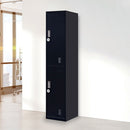 2-Door Vertical Locker for Office Gym Shed School Home Storage-1
