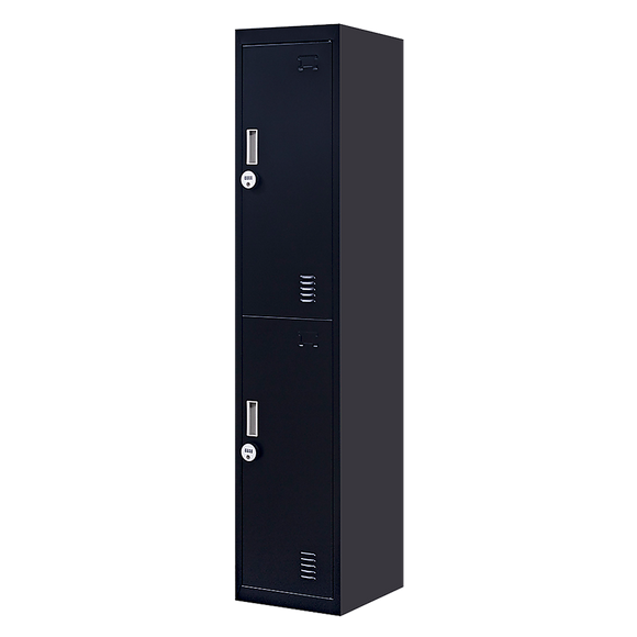 2-Door Vertical Locker for Office Gym Shed School Home Storage