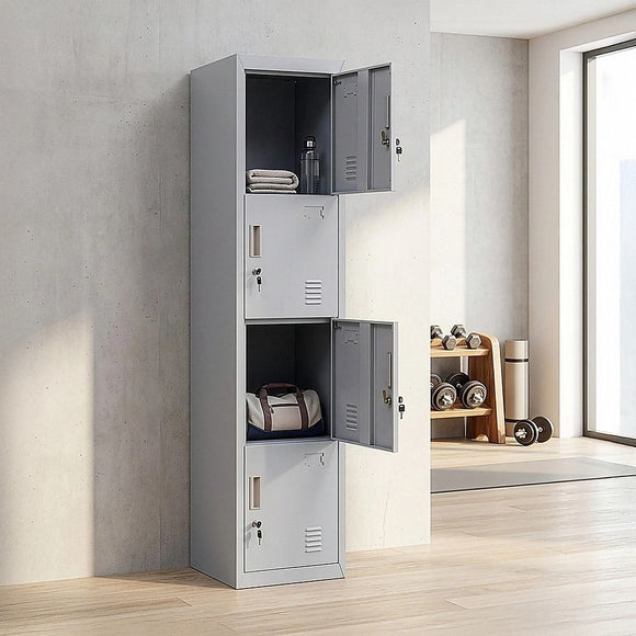 4-Door Vertical Locker for Office Gym Shed School Home Storage