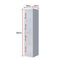 4-Door Vertical Locker for Office Gym Shed School Home Storage-8