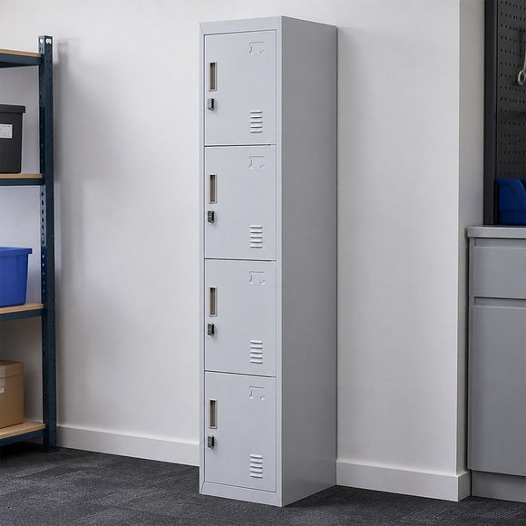 4-Door Vertical Locker for Office Gym Shed School Home Storage