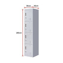 4-Door Vertical Locker for Office Gym Shed School Home Storage-9