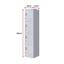 4-Door Vertical Locker for Office Gym Shed School Home Storage-8