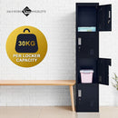 4-Door Vertical Locker for Office Gym Shed School Home Storage-5