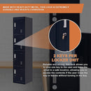 4-Door Vertical Locker for Office Gym Shed School Home Storage-9