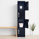 4-Door Vertical Locker for Office Gym Shed School Home Storage-1