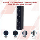 4-Door Vertical Locker for Office Gym Shed School Home Storage-3