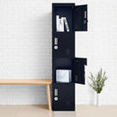 4-Door Vertical Locker for Office Gym Shed School Home Storage-2