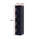 4-Door Vertical Locker for Office Gym Shed School Home Storage-11